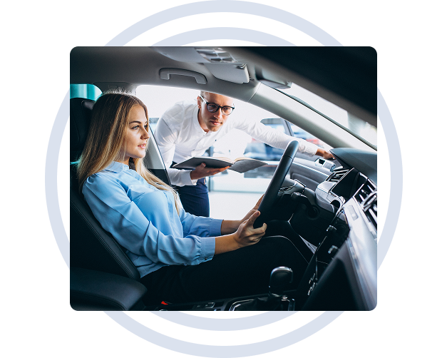 Learner driver receiving guidance from an instructor